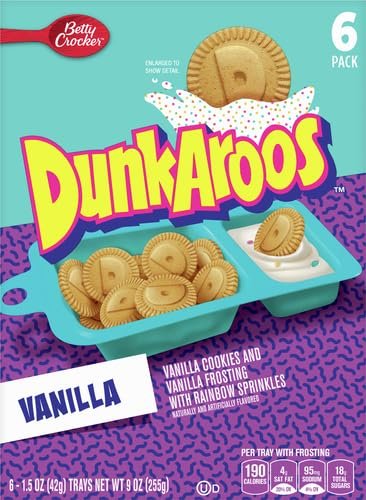 Betty Crocker Dunkaroos Vanilla Cookies and Vanilla Frosting with Rainbow Sprinkles, 6 ct - Image 3